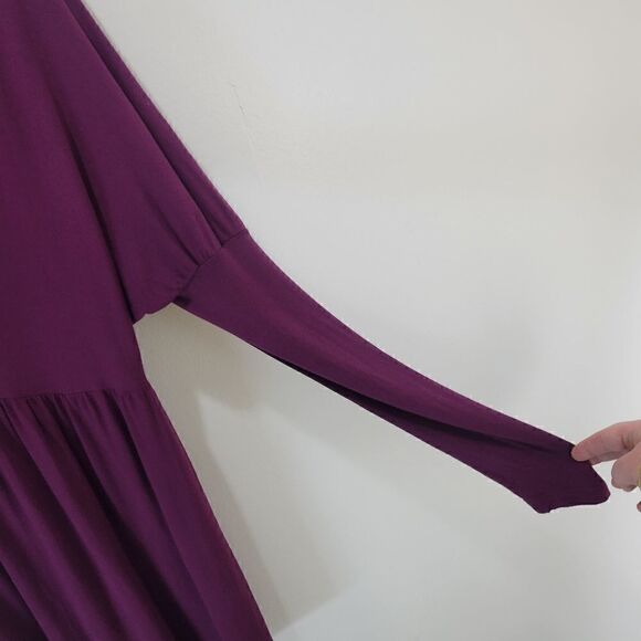 Nicole Bridger Vancouver Mulberry Asymmetrical Jersey Slow Fashion Dress - Picture 5 of 8